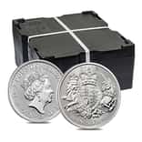 Monster Box of 500 - 2021 Great Britain 1 oz Silver Royal Arms Coin .999 Fine BU (20 Roll, Tube of 25)