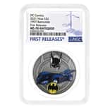2021 Niue 1 oz DC Comics Batman 1997 Batmobile Antiqued Silver Coin NGC MS 70 FR