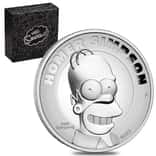 2021 Tuvalu 2 oz Proof Silver Homer Simpson High Relief Coin .9999 Fine (w/Box & COA)
