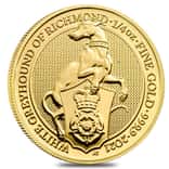 2021 Great Britain 1/4 oz Gold Queen's Beasts White Greyhound of Richmond Coin .9999 Fine BU