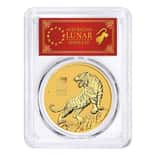 2022 2 oz Gold Lunar Tiger Australia Perth Mint PCGS MS 70 FS
