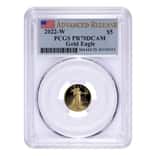 2022-W 1/10 oz $5 Proof Gold American Eagle PCGS PF 70 DCAM AR