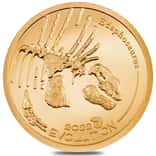 2022 1/2 gram Evolution of Life - Edaphosaurus Gold Coin Mongolia .9999 Fine