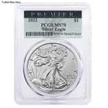 2022 1 oz Silver American Eagle $1 Coin PCGS MS 70
