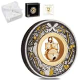 2022 2 oz Jingle Bell Antiqued Silver Coin Australian Perth Mint (w/Box & COA)