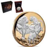 2022 5 oz Niue Apex Predators Lion & Hyena Proof Silver Coin
