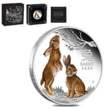 2023 1 oz Proof Colorized Silver Lunar Year of The Rabbit Australian Perth Mint (w/Box & COA)