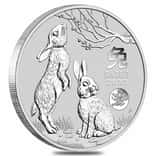 2023 1 oz Silver Lunar Year of The Rabbit Dragon Privy BU Australian Perth Mint In Cap