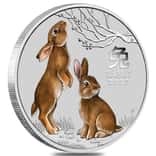 2023 1/2 oz Colorized Lunar Rabbit Silver Coin BU Perth Mint