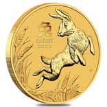 2023 1 oz Gold Lunar Year of The Rabbit BU Australia Perth Mint In Cap
