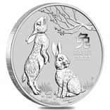 2023 2 oz Silver Lunar Year of The Rabbit BU Australian Perth Mint in Cap