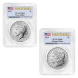 2024 Morgan and Peace Silver Dollar 2-Coin Set PCGS MS 69 FS