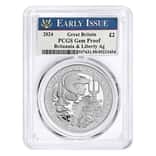 2024 Great Britain 1 oz Silver Britannia and Liberty Coin PCGS Gem Proof