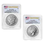 2025-S Morgan and Peace Silver Dollar Reverse Proof 2-Coin Set PCGS PF 69 FS