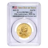 2025-W 1/2 oz Sacagawea Dollar Proof Gold Coin 25th Ann PCGS PF 70 DCAM FDOI