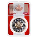 2025 1 oz Canada Maple Leaf Ultra High Relief Pulsating Rose Gilt Silver Coin NGC PF 70 ER