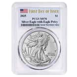 2025 Eagle Privy 1 oz Silver American Eagle PCGS MS 70 FDOI