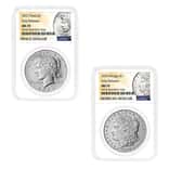 2025 Morgan and Peace Silver Dollar 2-Coin Set NGC MS 70 ER (Morgan/Peace)