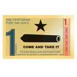 2026 1 Centigram Texas Lonestar Redback 24K Gold Foil Aurum Note