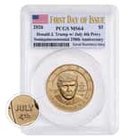 2026 (P) President Donald J. Trump July 4th Privy $1 Coin PCGS MS 64 FDOI (Flag)