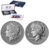 2026-P Morgan and Peace Silver Dollar Diamond Field 2-Coin Set (w/Box & COA)