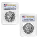 2026-P Morgan and Peace Silver Dollar Diamond Field 2-Coin Set PCGS SP 69 FS