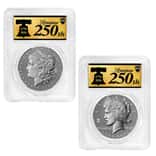 2026-P Morgan and Peace Silver Dollar Diamond Field 2-Coin Set PCGS SP 70 FDOI (250th Ann.)