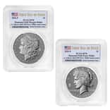 2026-P Morgan and Peace Silver Dollar Diamond Field 2-Coin Set PCGS SP 70 FDOI
