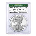 2026-P 1 oz Proof Silver American Eagle Congratulations Set PCGS PF 70 FDOI Philadelphia