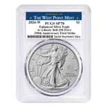 2026-W 1 oz Enhanced Uncirculated Silver American Eagle Liberty Bell Privy PCGS SP 70 FS West Point