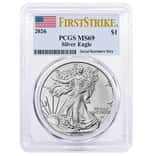 2026 1 oz Silver American Eagle PCGS MS 69 FS (Flag)