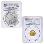 2026 Best of US Mint 1916 Standing Liberty Quarter Dollar Gold Coin & Silver Medal Set PCGS SP/MS 69 FS
