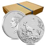 Box of 100 - 2027 1/2 oz Silver Lunar Goat BU Australian Perth Mint