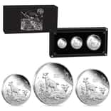 2027 3.5 oz Proof Silver Lunar Goat 3-Coin Set Australian Perth Mint