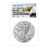 2027 1 oz Silver American Eagle NGC MS 70 ER Mountain Label