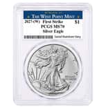 2027 (W) 1 oz Silver American Eagle PCGS MS 70 FS West Point
