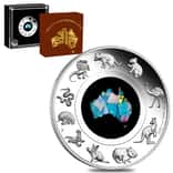 2020 1 oz Proof Silver Great Southern Land Opal Coin Australian Perth Mint (w/Box & COA)