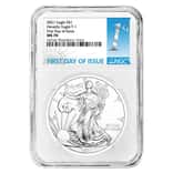 2021 1 oz Silver American Eagle $1 Coin NGC MS 70 First Day of Issue