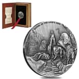 2016 Niue 2 oz Silver Daniel In the Lion's Den - Biblical Series Antiqued Coin (w/Box & COA)