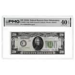 1928 B $20 Federal Reserve Note Philadelphia PMG XF 40 EPQ