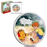 2021 Niue 1 oz Colorized Silver Winnie & Christopher Robin - Winnie the Pooh Coin (w/Box & COA)