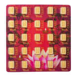 25 x 1 Gram PAMP Suisse Diwali Lakshmi & Sacred Cow Gold Bar .9999 Fine Multigram+25