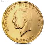 250 Kurush Turkey Ataturk Gold Coin AU/BU AGW .5318 oz (Random Year)