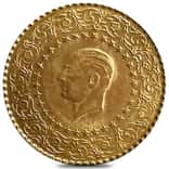 25 Kurush Turkey Ataturk Gold Coin AU/BU (Random Year)