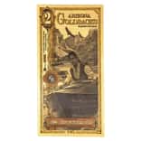 2 Arizona Goldback 1/500 oz 24K Gold Foil Aurum Note