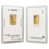 2 Gram Credit Suisse Statue of Liberty Gold Bar .9999 Fine (in Assay)