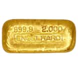 2 oz Engelhard Gold Vintage Loaf Style Bar .9999 Fine