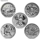 2 oz Solomon Islands Legends & Myths High Relief Silver Coin (Random Design)