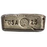 2 oz Volkswagen 25th Anniversary Vintage Hand Poured Silver Bar .999 Fine