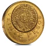 1918 20 Pesos Mexican Gold Coin Avg Circ